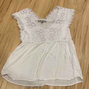 Anthropology white babydoll tank top